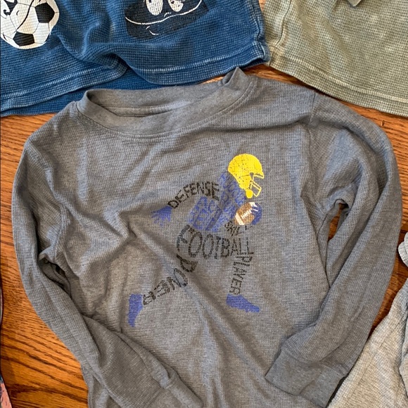 Three & Out Kids Long Sleeve Graphic Tees - Blue, Green, Gray 4t Denny’s Bundle - Picture 9 of 12
